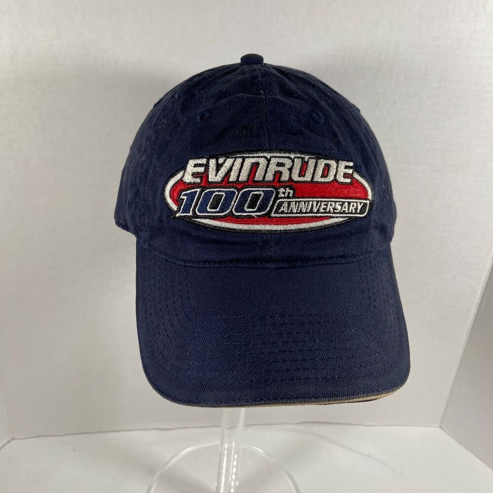 Evinrude 100th Anniversary Hat BRP E TEC Navy Blue Adjustable Cap
